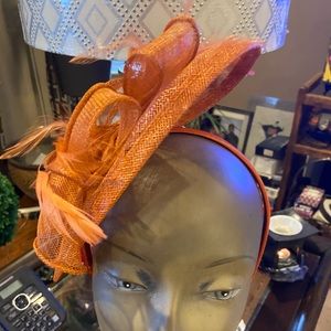 New with box orange fascinator